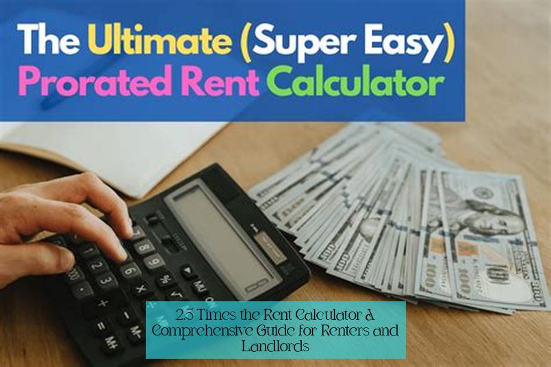 2.5 Times the Rent Calculator: A Comprehensive Guide for Renters and Landlords
