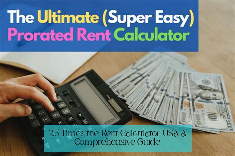 2.5 Times the Rent Calculator USA: A Comprehensive Guide