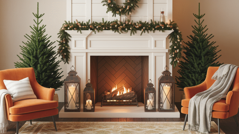 A fireplace mantel decor