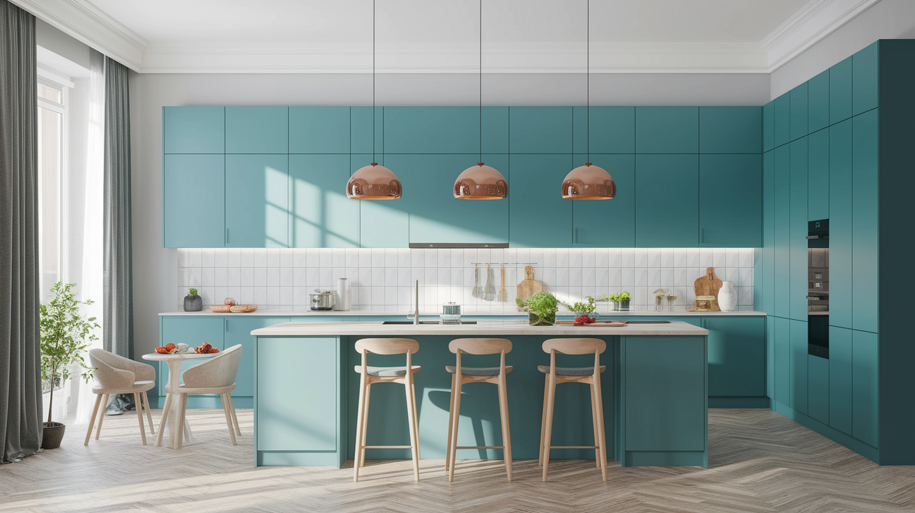 two tone color kitchen